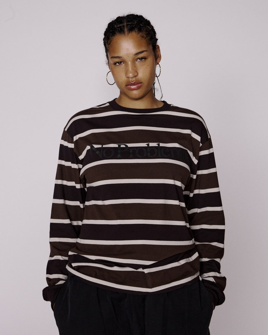 NO PROBLEMO STRIPED LS TEE