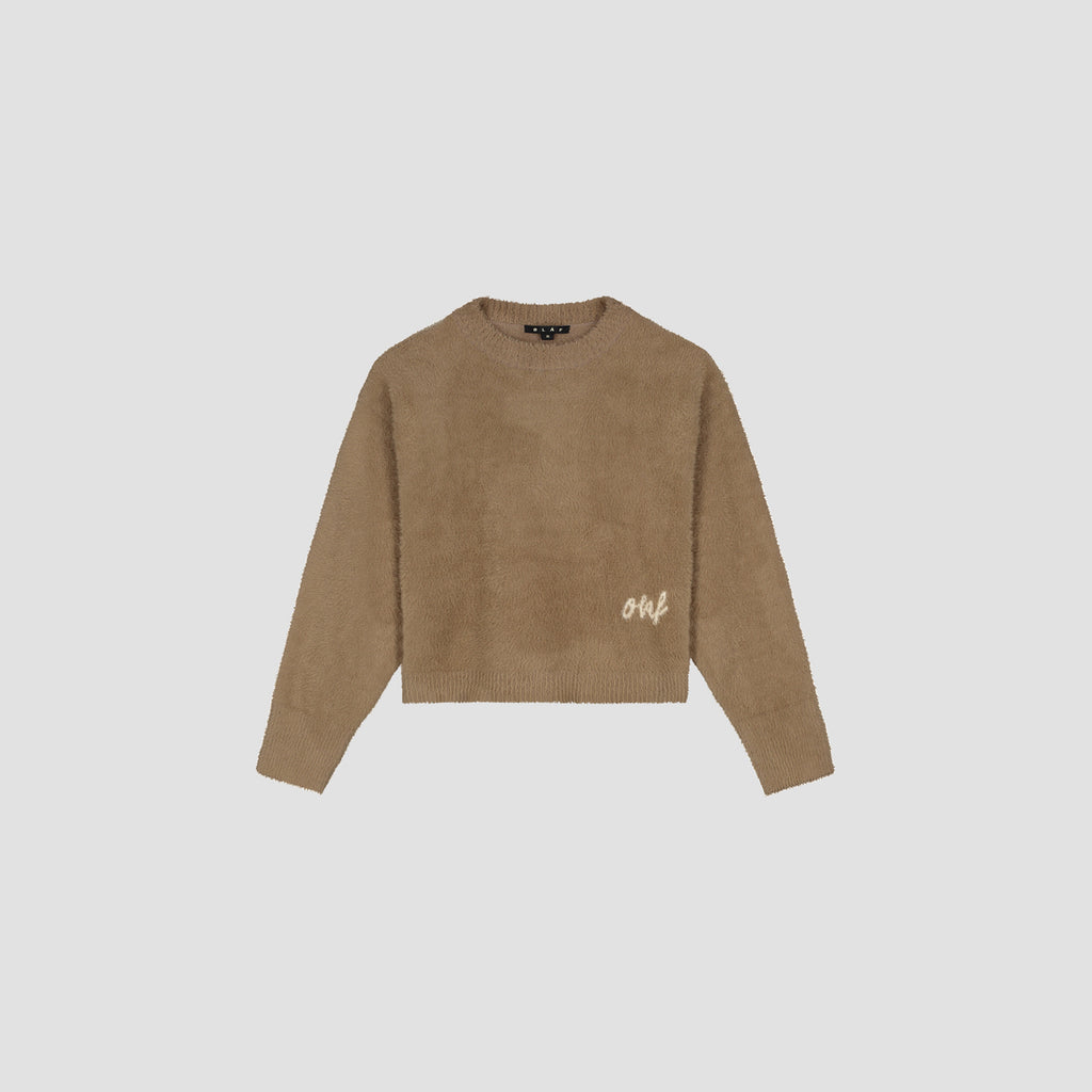 FLUFFY SCRIPT LOGO KNIT