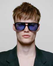 A. KJAERBEDE Kaya demi tortoise blue lens sunglasses