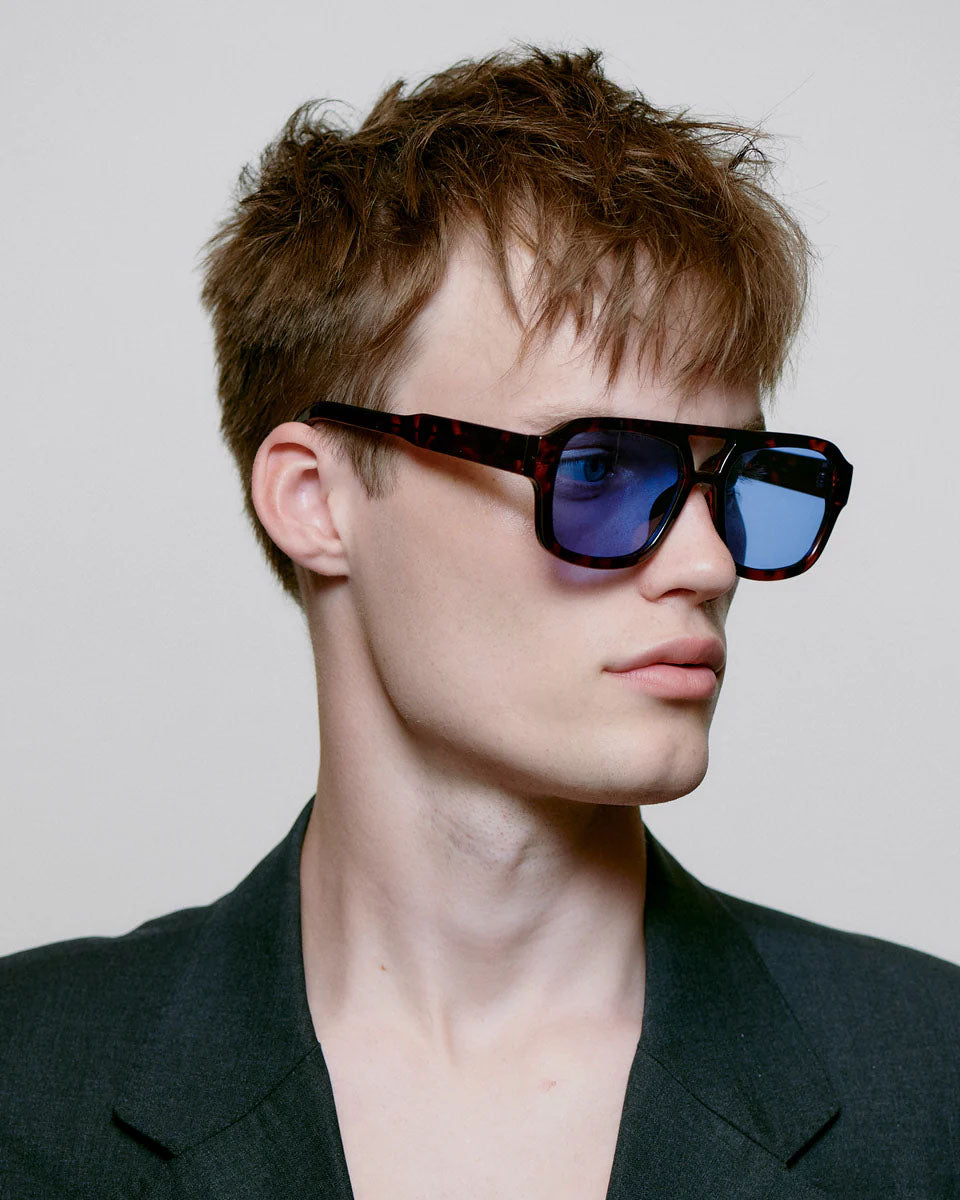 A. KJAERBEDE Kaya demi tortoise blue lens sunglasses