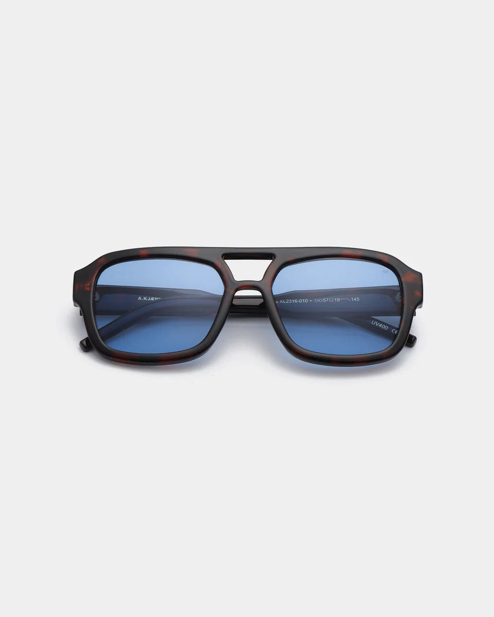 A. KJAERBEDE Kaya demi tortoise blue lens sunglasses