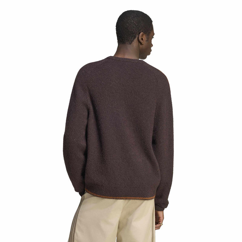 ADIDAS 3 Stripes fluffy knit crew sweatshirt aurora coffee KS4107