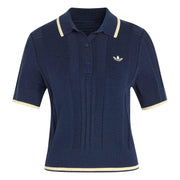 ADIDAS Cable knit Cali tee polo blue