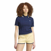 ADIDAS Cable knit Cali tee polo blue