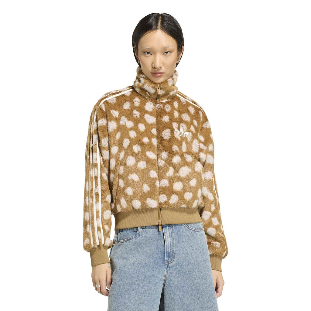 ADIDAS Faux fur animal print firebird jacket KT2142