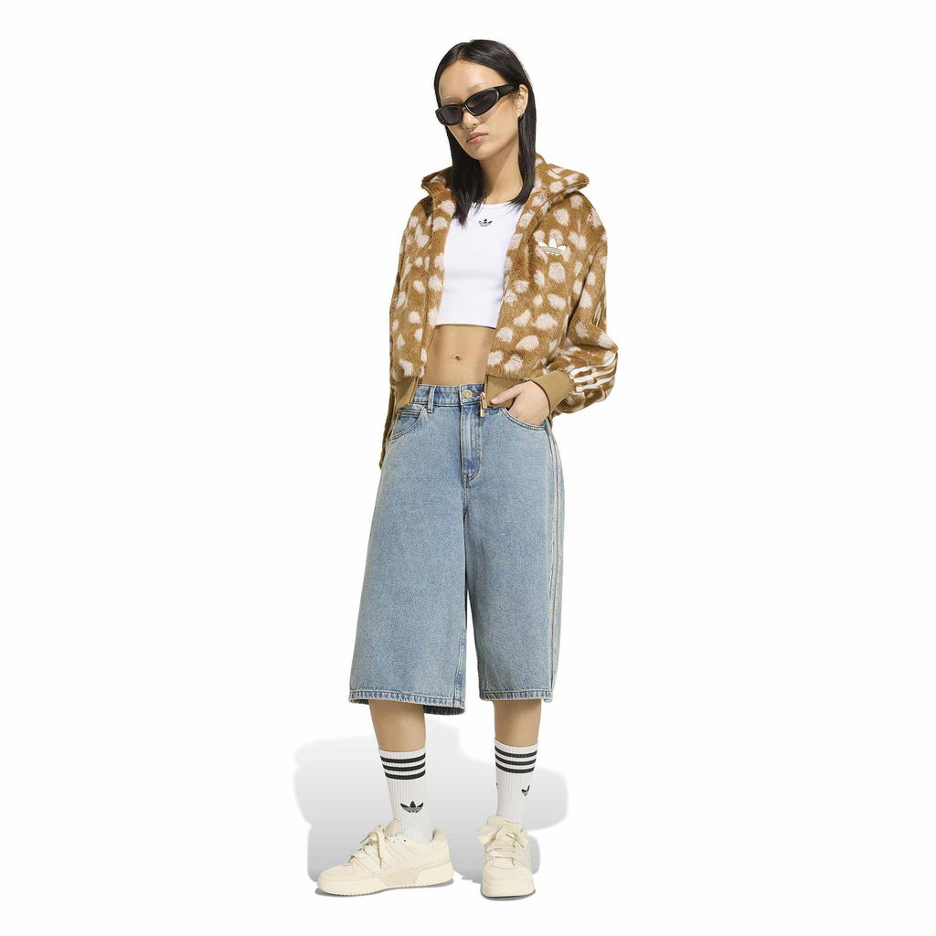 ADIDAS Faux fur animal print firebird jacket KT2142