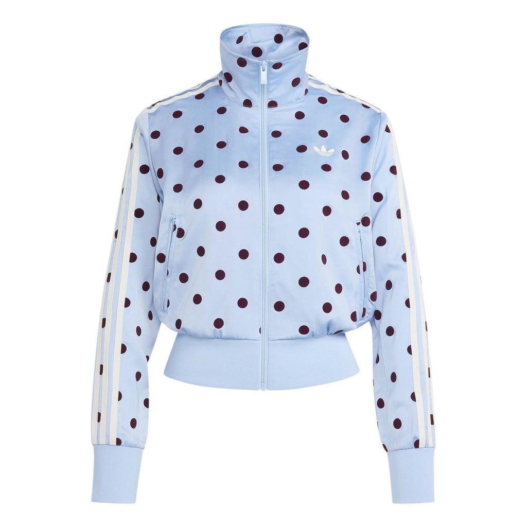 ADIDAS Satin polka dots TT track top clear sky blue KV1167