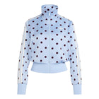ADIDAS Satin polka dots TT track top clear sky blue KV1167