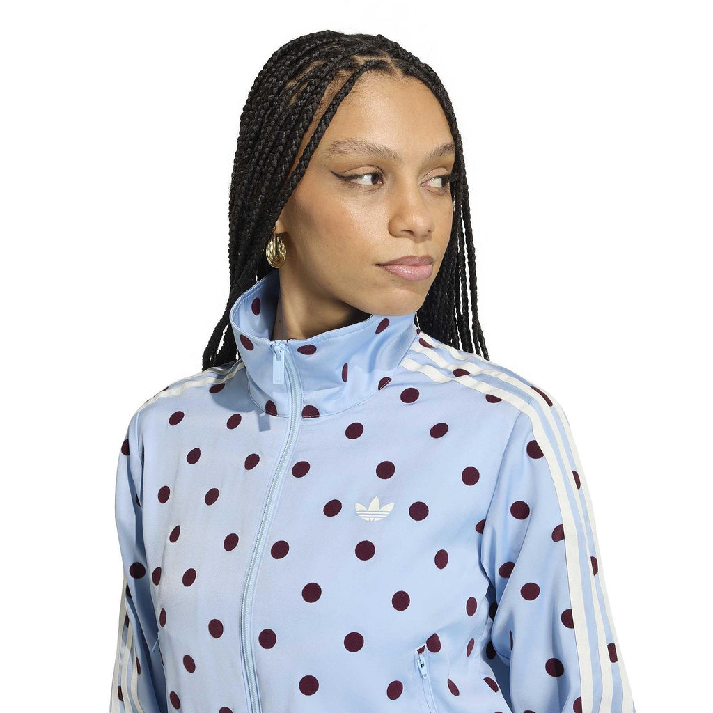 ADIDAS Satin polka dots TT track top clear sky blue KV1167