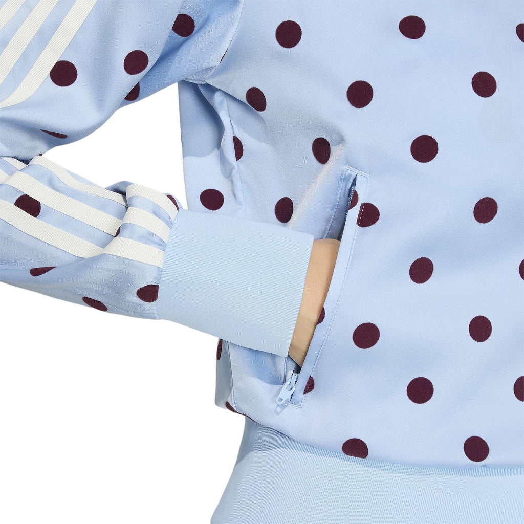 ADIDAS Satin polka dots TT track top clear sky blue KV1167