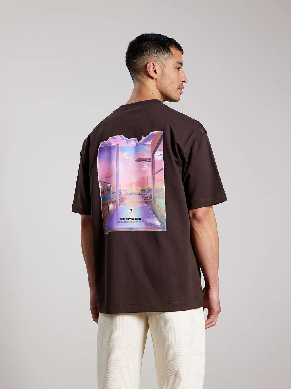 AEDEN Cassian tee ganache brown