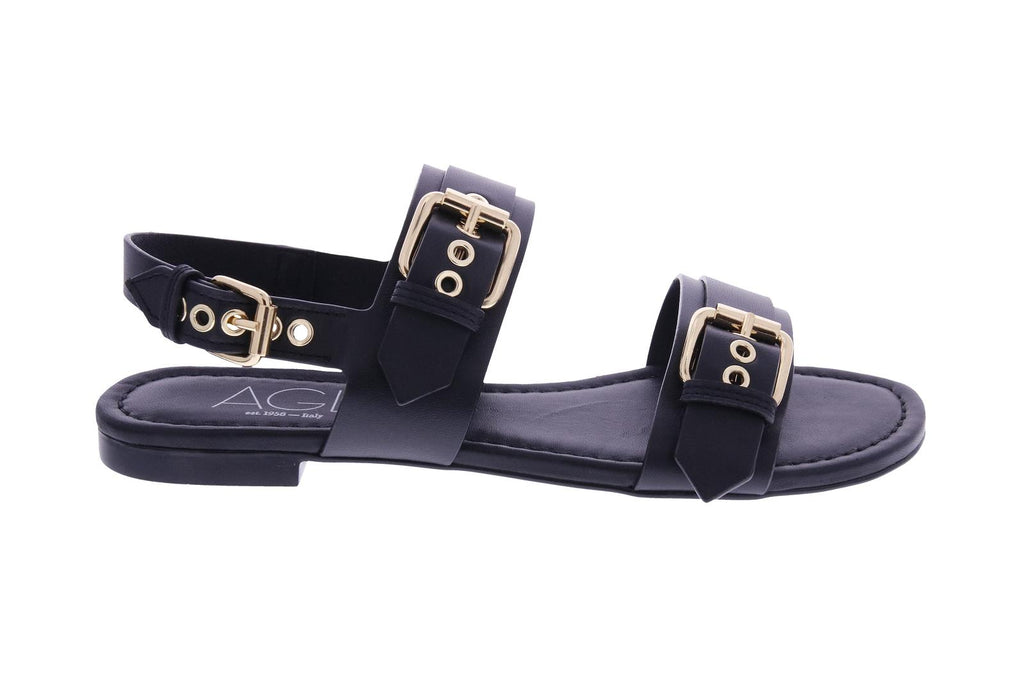 AGL Summer multi buckles sandals black