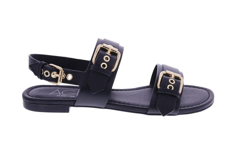 AGL Summer multi buckles sandals black