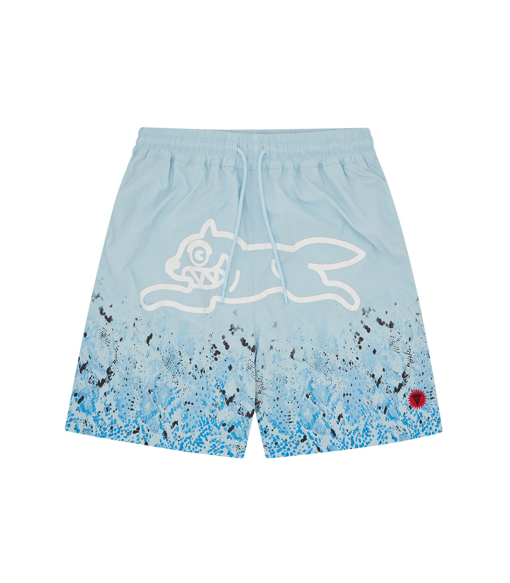 AICHE Gradient snakeskin running dog shorts
