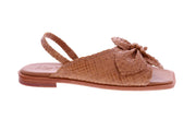 ALLAN K Winnie flower sandals camel