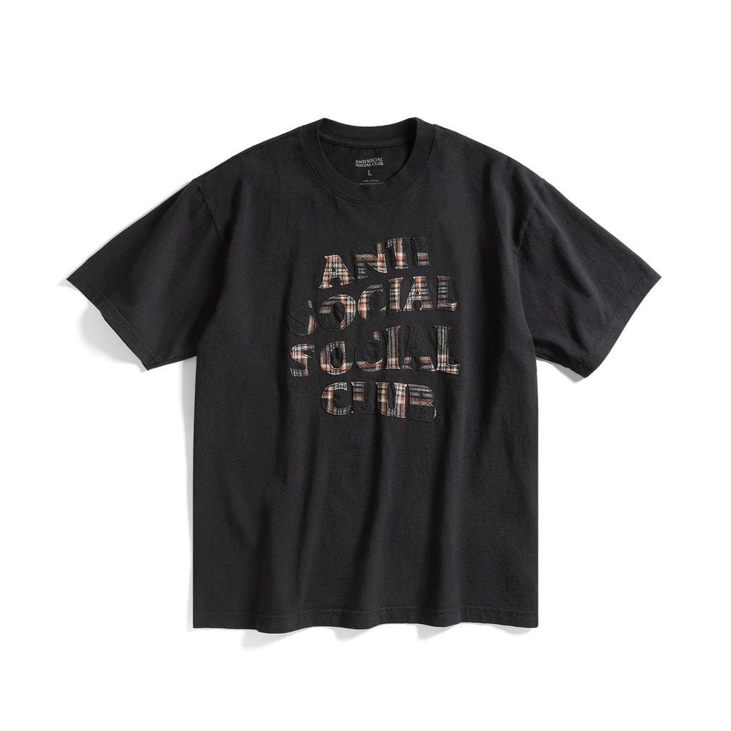 ANTI SOCIAL SOCIAL CLUB Plaid applique tee black