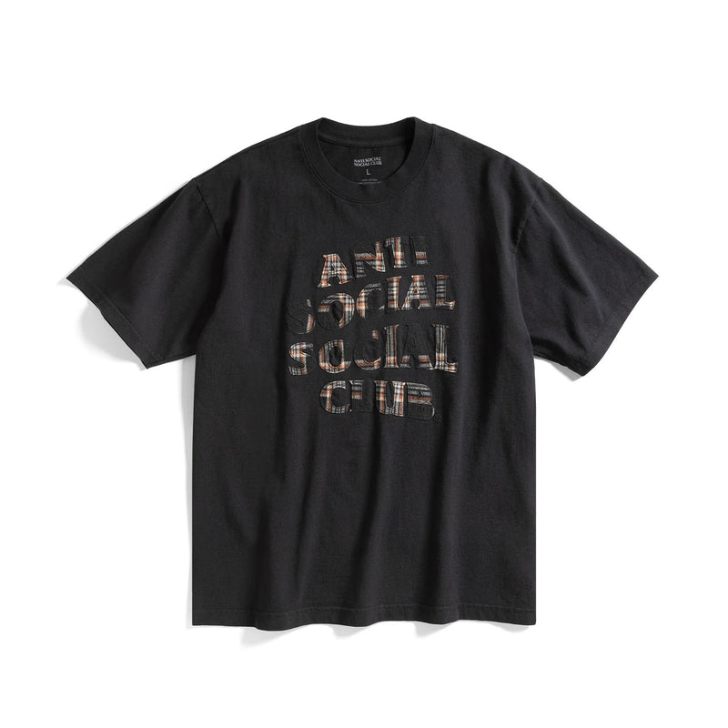 ANTI SOCIAL SOCIAL CLUB Plaid applique tee black