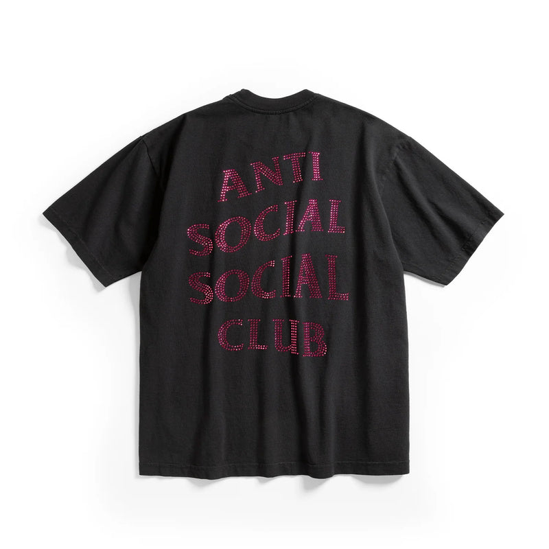 ANTI SOCIAL SOCIAL CLUB Rhinestone mind games tee black pink