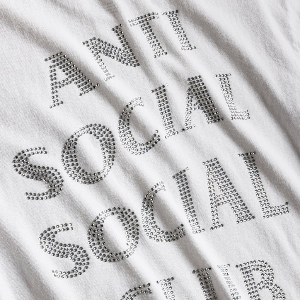 ANTI SOCIAL SOCIAL CLUB Rhinestone mind games tee white