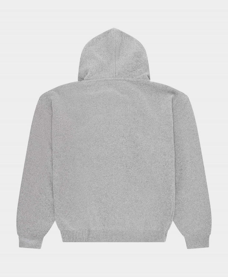 ARBOR ANTWERP Alpaca knitted hoodie melange grey