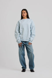 ARBOR ANTWERP Big application crewneck baby blue