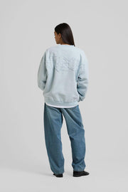 ARBOR ANTWERP Big application crewneck baby blue