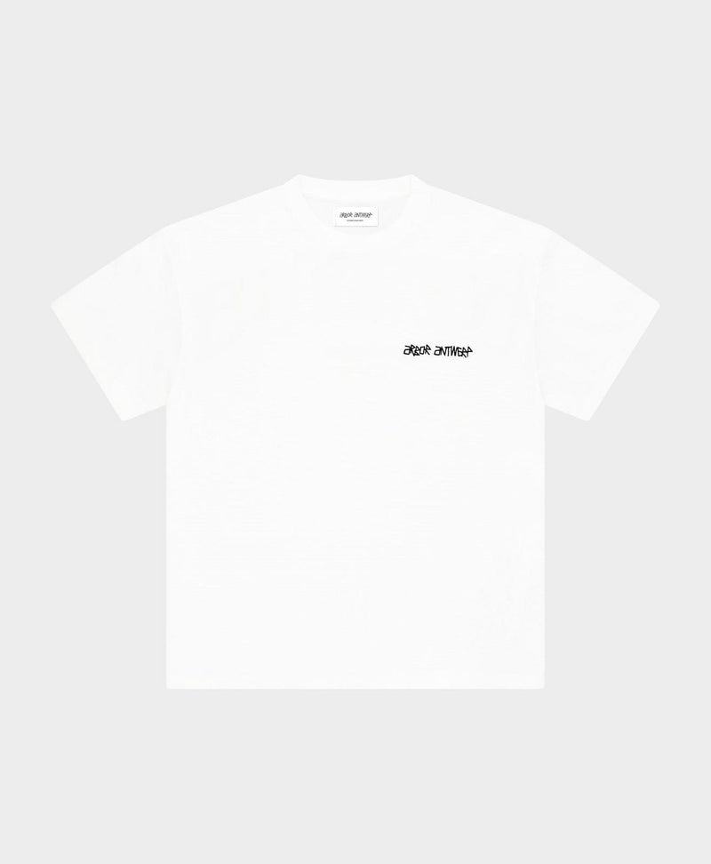 ARBOR ANTWERP Big back logo black t-shirt white