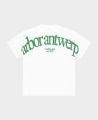 ARBOR ANTWERP Big back logo green t-shirt white