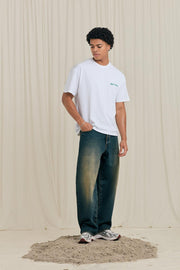 ARBOR ANTWERP Big back logo green t-shirt white