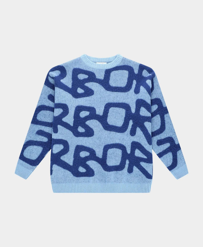 ARBOR ANTWERP Big logo Arbor alpaca knit blue