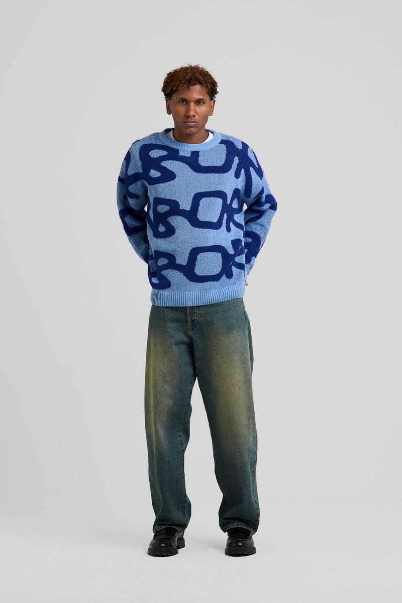 ARBOR ANTWERP Big logo Arbor alpaca knit blue