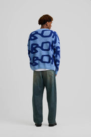 ARBOR ANTWERP Big logo Arbor alpaca knit blue