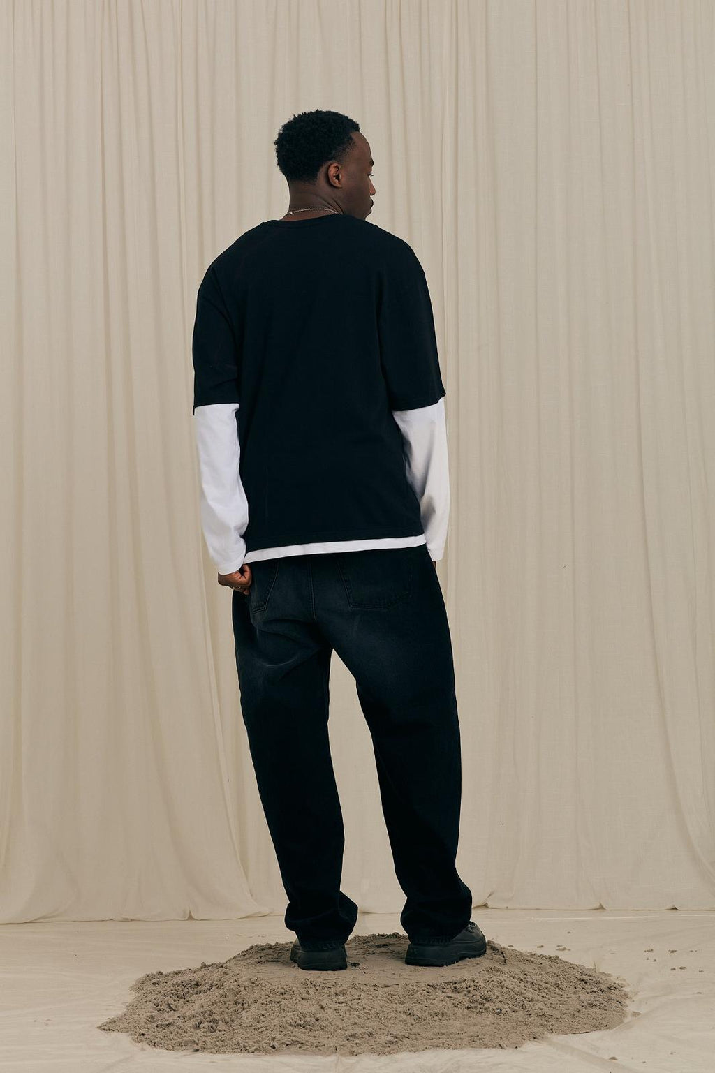 ARBOR ANTWERP Black layered longsleeve