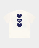 ARBOR ANTWERP Blue triple hearts t-shirt