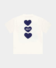ARBOR ANTWERP Blue triple hearts t-shirt