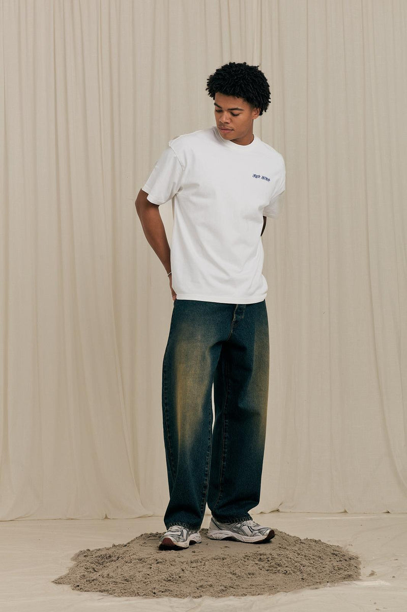 ARBOR ANTWERP Blue triple hearts t-shirt