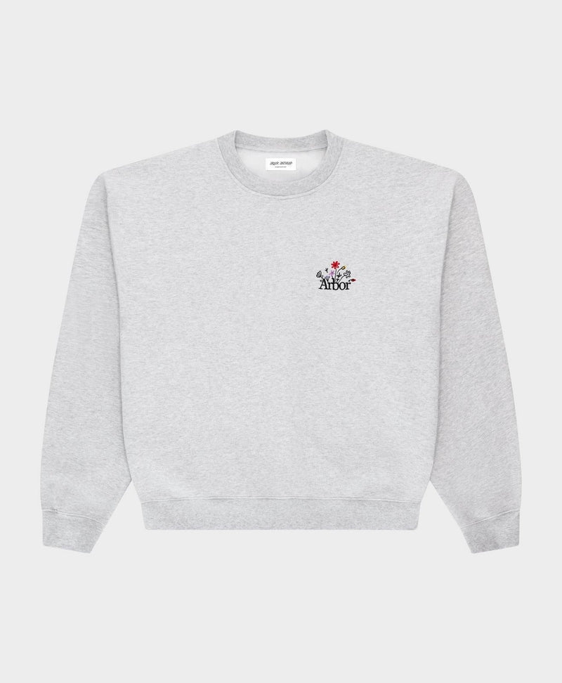 ARBOR ANTWERP Flower garden crewneck melange grey