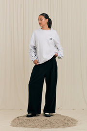 ARBOR ANTWERP Flower garden crewneck melange grey