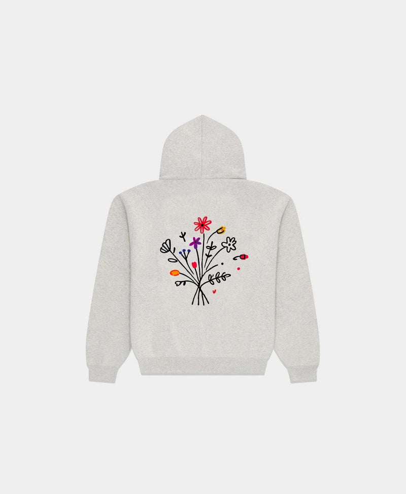 ARBOR ANTWERP Flower garden knitted hoodie beige