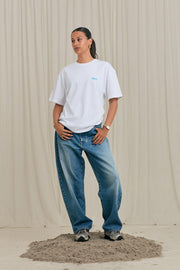 ARBOR ANTWERP Flower oasis blue t-shirt white