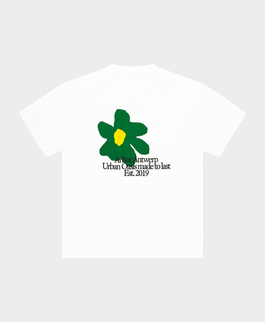 ARBOR ANTWERP Flower oasis green t-shirt white