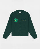 GREEN FLOWER POLO KNIT