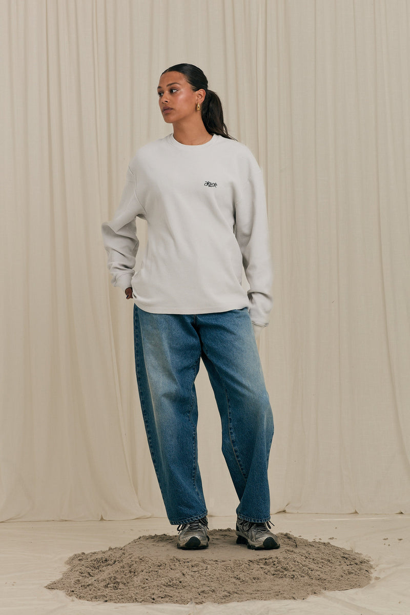 HALFTONE WAFFLE CREWNECK BEIGE