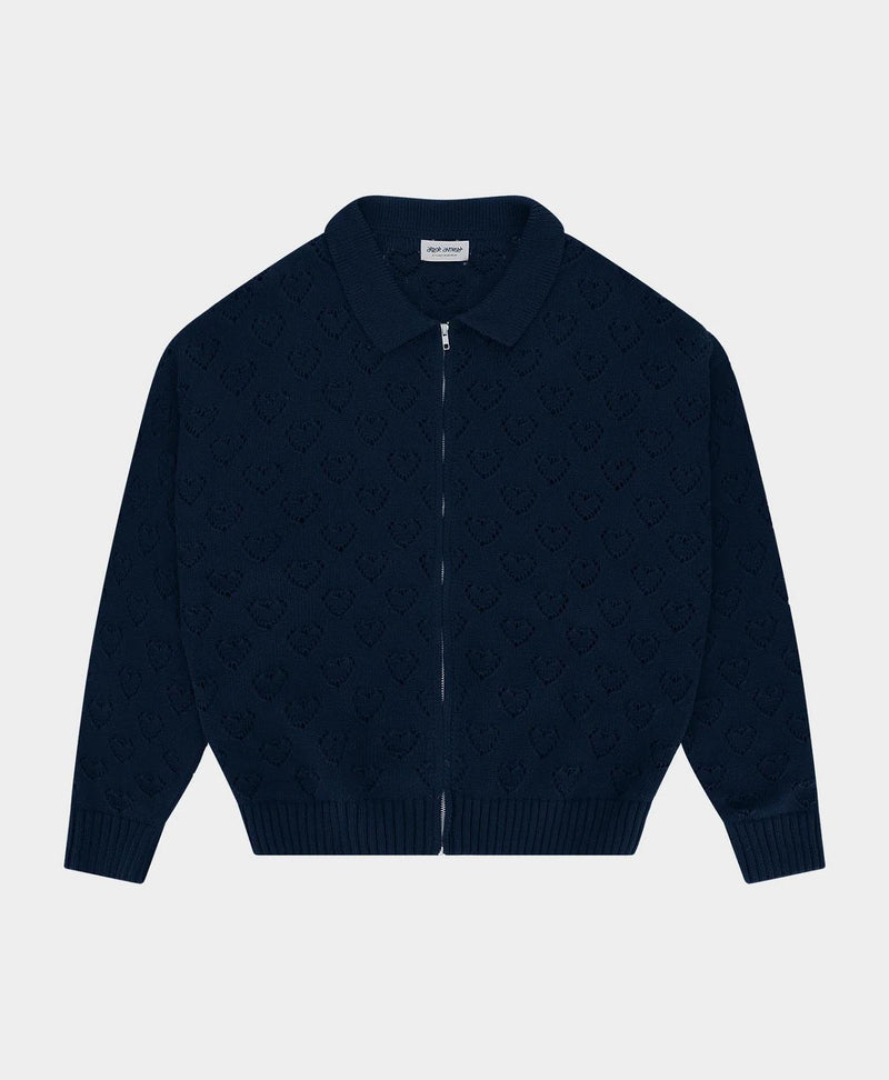 ARBOR ANTWERP Heart zip knit blue