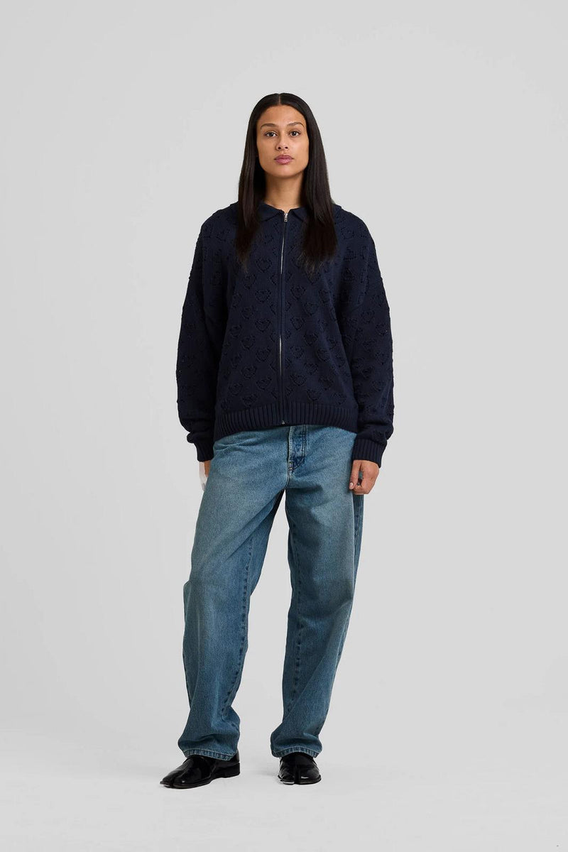 ARBOR ANTWERP Heart zip knit blue