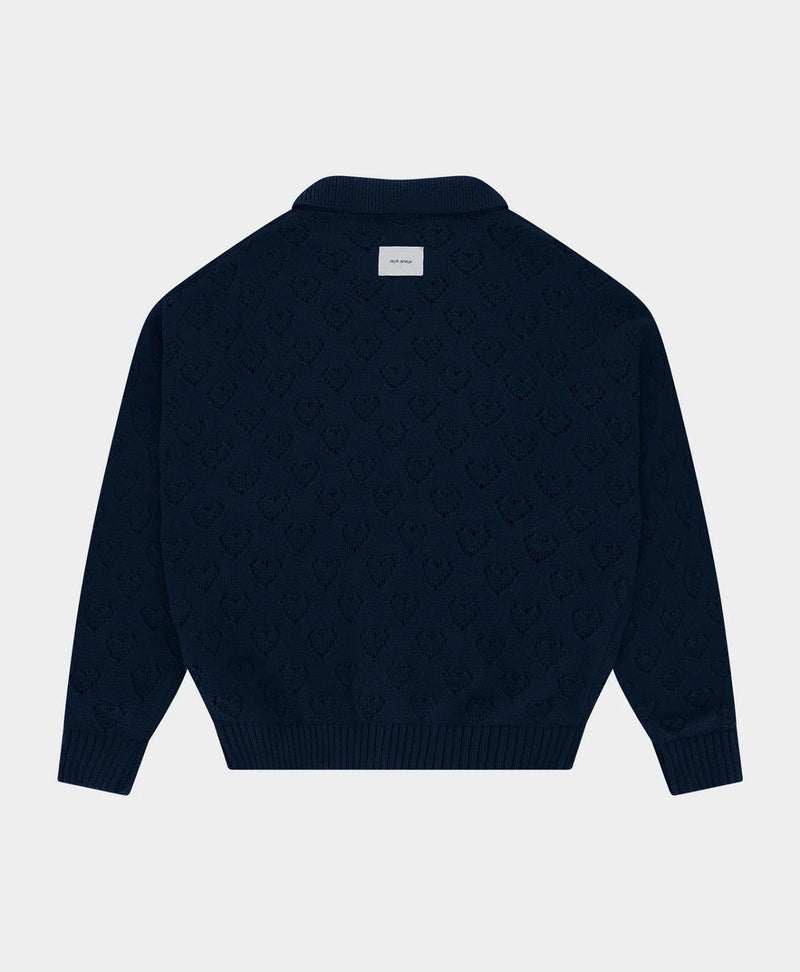 ARBOR ANTWERP Heart zip knit blue