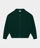 ARBOR ANTWERP Heart zip knit green