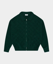 ARBOR ANTWERP Heart zip knit green