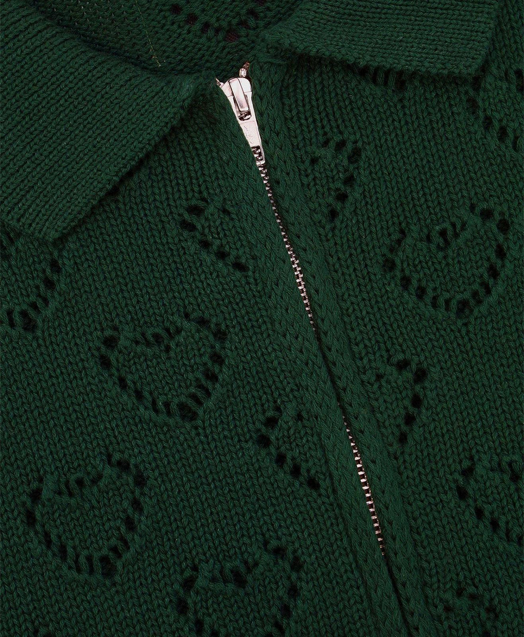 ARBOR ANTWERP Heart zip knit green