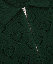 ARBOR ANTWERP Heart zip knit green